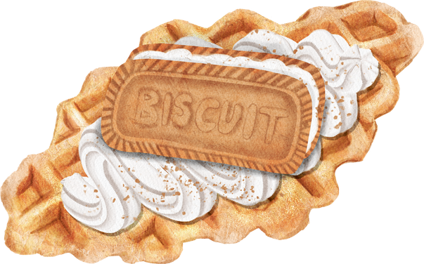 Croffle Biscuit Whipped cream