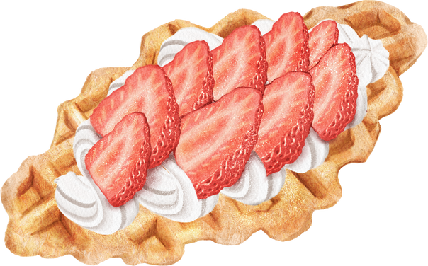 Croffle Strawberry Whipped cream