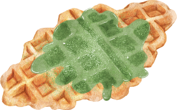 Croffle with Green tea sauce