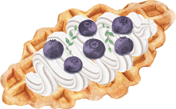 Croffle Blueberry Whipped cream