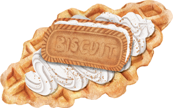 Croffle Biscuit Whipped cream